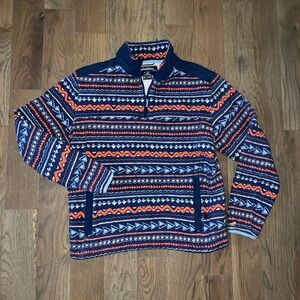 Chubbies Men's Blue and Orange Patterned Pullover